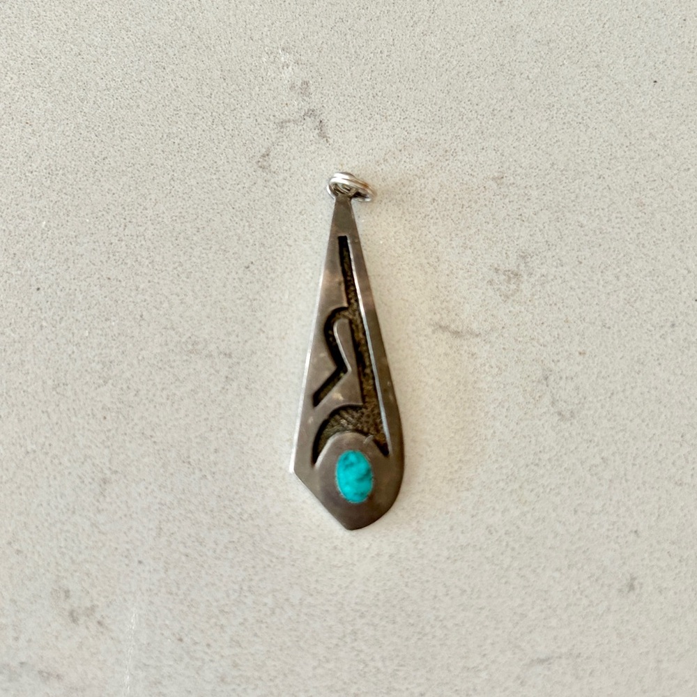 Sterling silver and turquoise necklace pendant